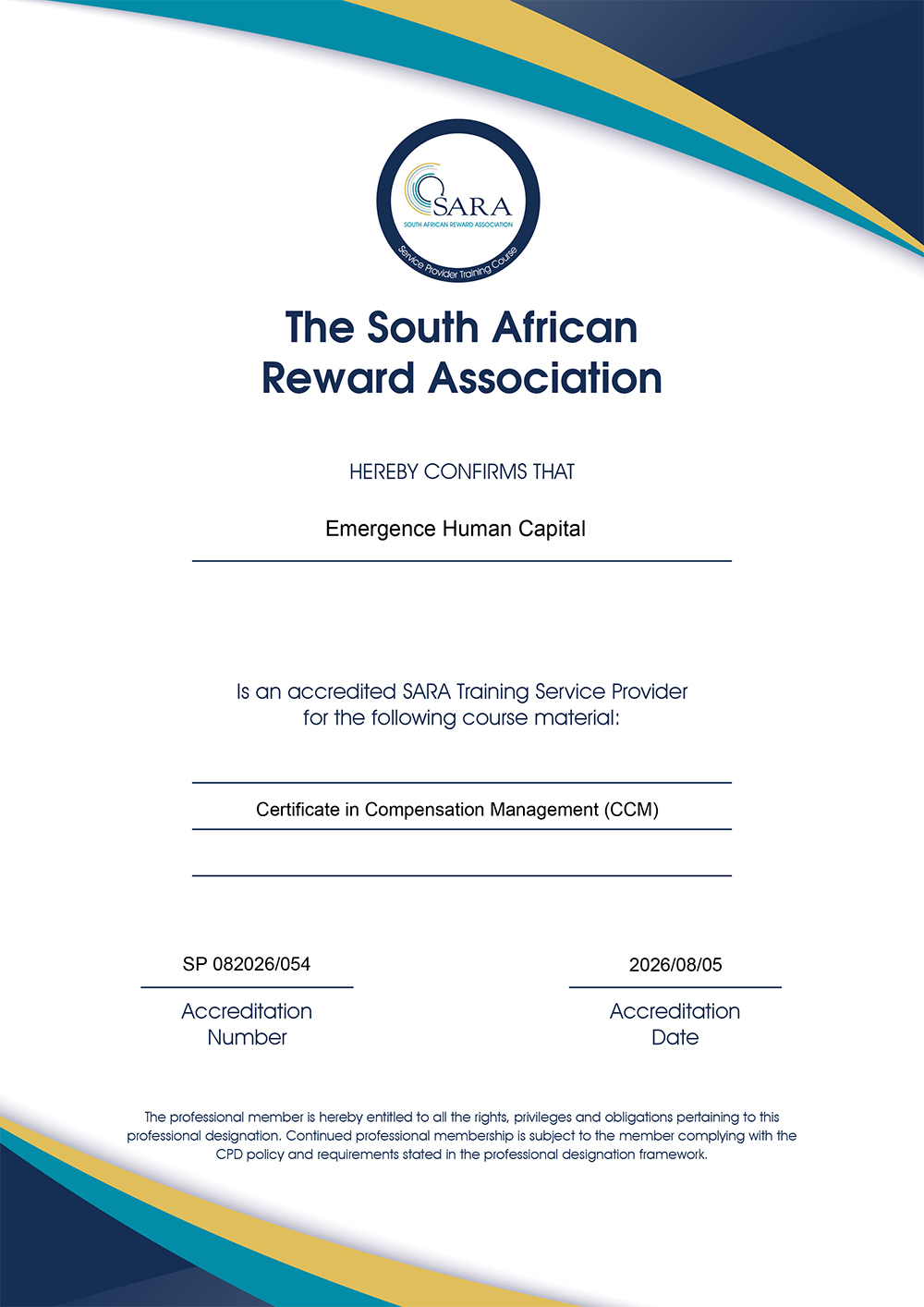SARA - Accreditation - CCM